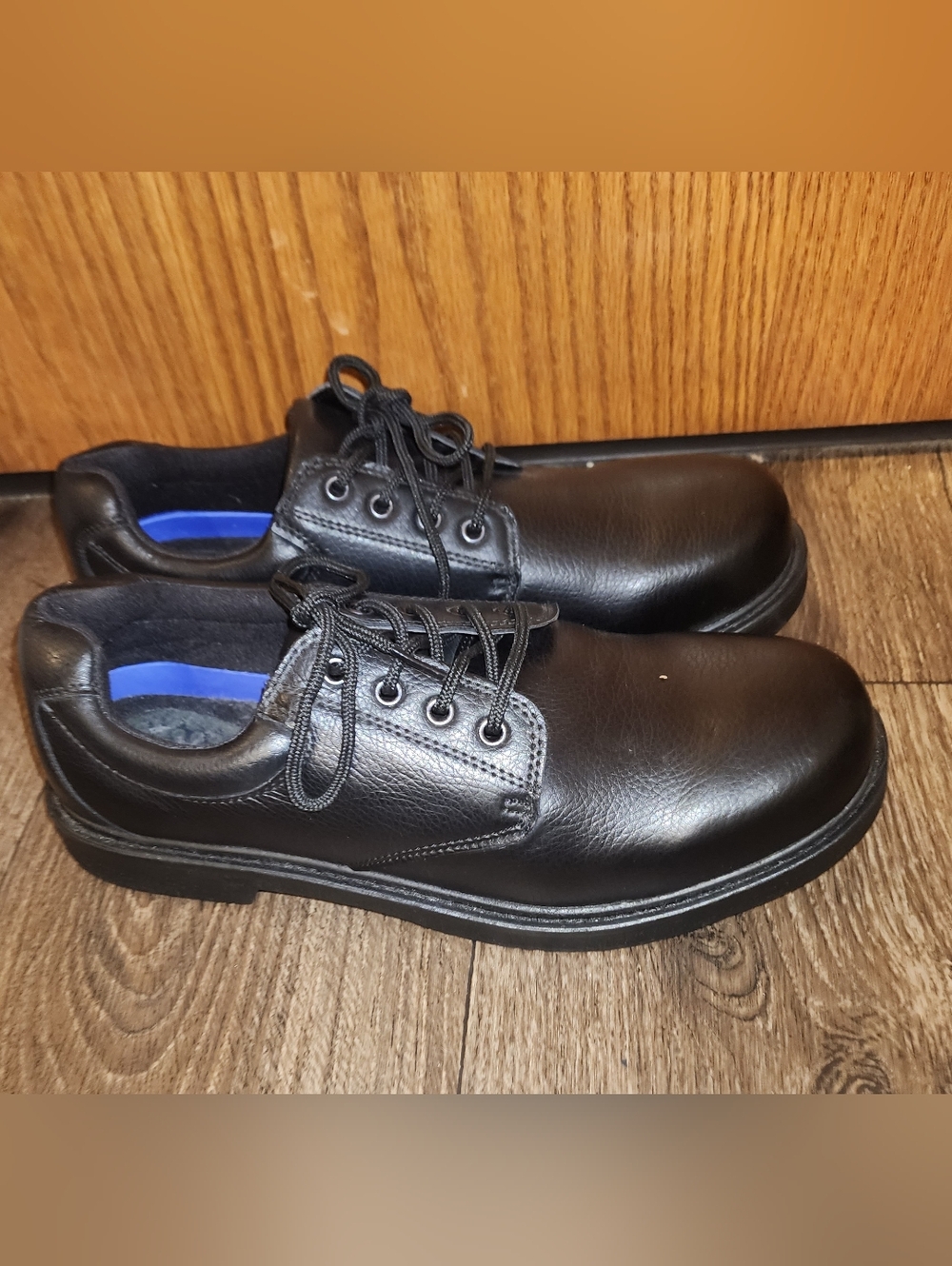 Dr Scholl's Black Leather Lace-Up Oil Resistant Slip Resistant Work Shoes 12W